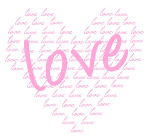 The Word Love Written In Pink On A White Background