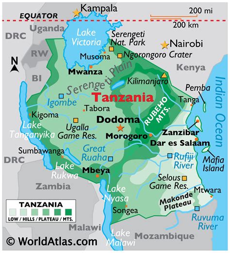 Geography of Tanzania, Landforms - World Atlas