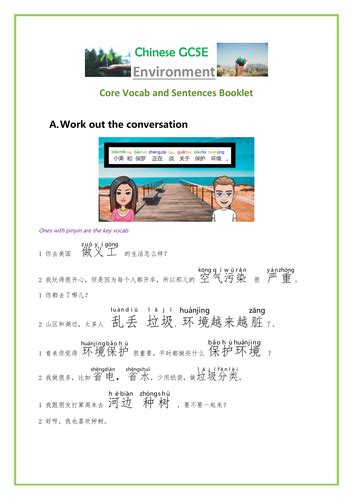 Mandarin Chinese Gcseigcse Environment Booklet Video Teaching