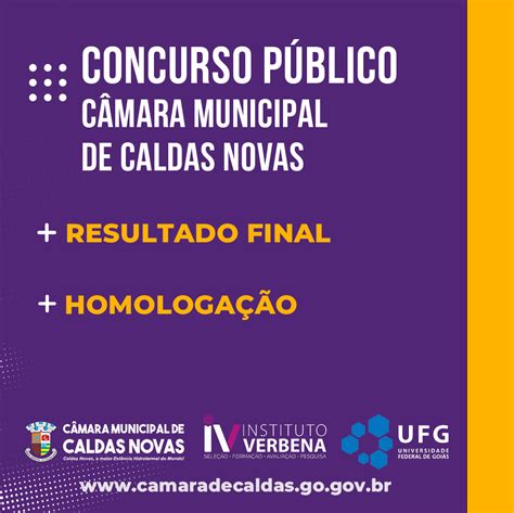 C Mara Municipal De Caldas Novas Homologa Resultado Final De Concurso