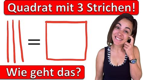 ES FUNKTIONIERT Wie Kann Man Ein QUADRAT Mit DREI Geraden