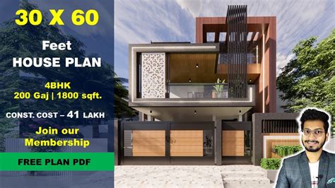 30x60 4 BHK House Plan 200 Gaj 1800 Sqft 30 60 House Plan 3d