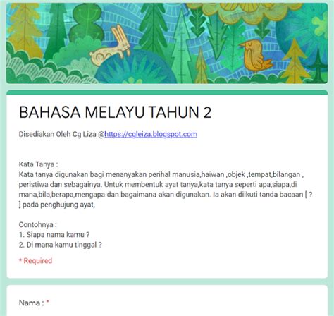 Latihan Kata Tanya Aras Rendah Bahasa Melayu Tahun 2 Cikgu Leiza