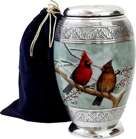 Hlc Beautiful Cardinal Couple Bird Cremation Large Urn For Human Ashes