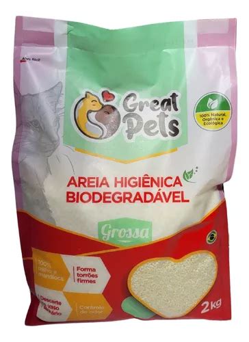 Areia Sanitária Gato Great Milho Mandioca Biodegradável 2kg MercadoLivre