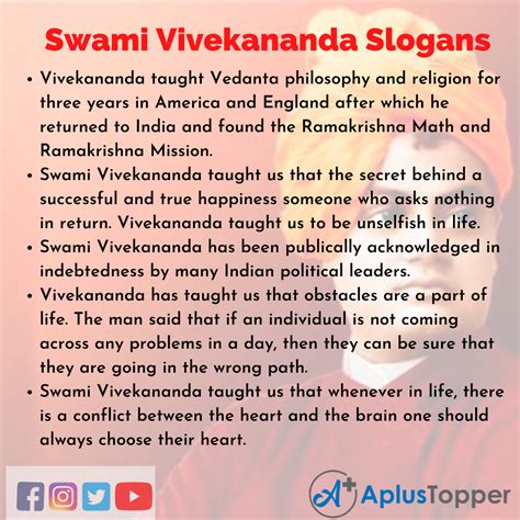 Slogans Of Swami Vivekananda Unique And Catchy Slogans Of Swami