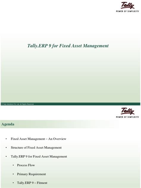 Tally Erp 9 For Fixed Asset For Depreciation Pdf Depreciation