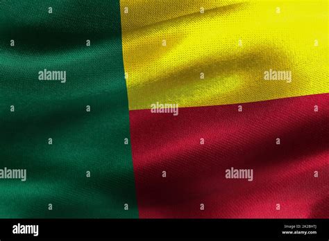 benin flag realistic waving fabric flag stock photo alamy