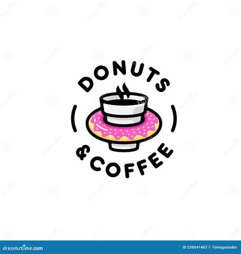 Donut Coffee Bakery Logo Emblem Stock Vector Illustration Of Dessert