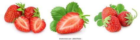 Strawberry Half Isolated On White Background Stock Photo 2014229696