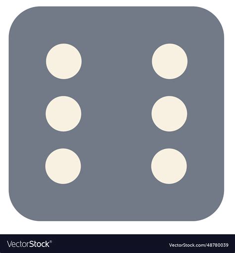 Dice Six Dot Edge Silhouette Royalty Free Vector Image