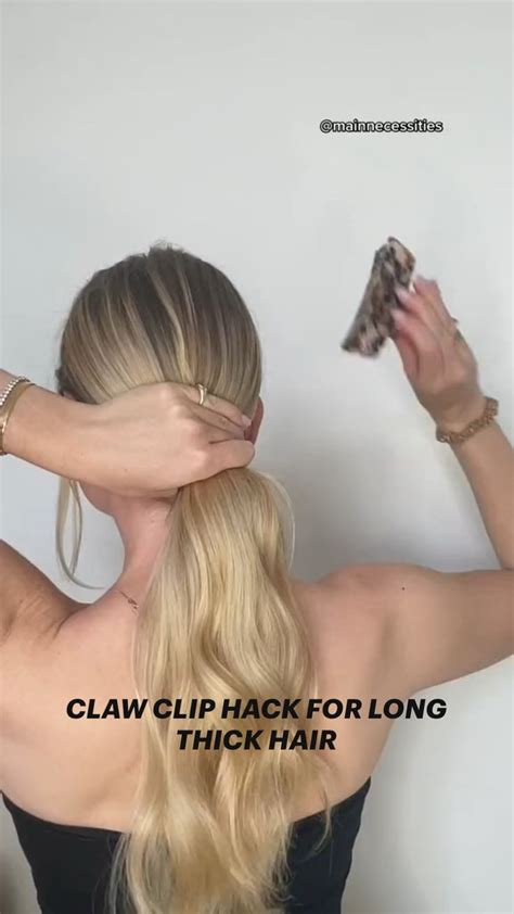 Claw Clip Hack For Long Thick Hair Long Hair Thick Hair Hair Tutorial Hair Videos Hair