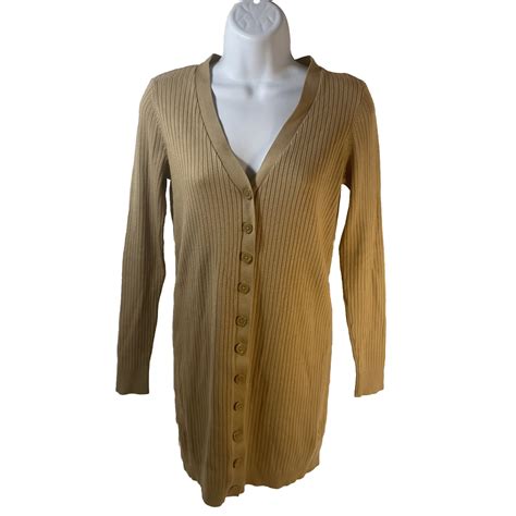 Divided H&M Cardigan Button Up Women Medium V Neck Ri… - Gem