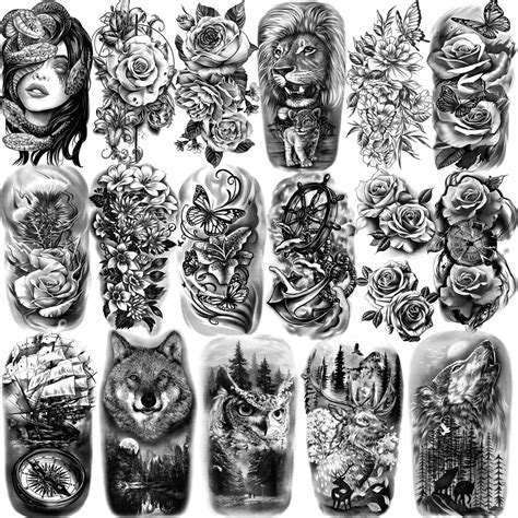 Temporary Tattoo For Women And Men 77 Sheets Realistic Temporary