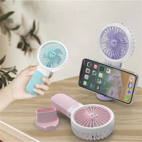 Lmr E Kipas Angin Mini Fan Genggam Tangan Portable Stand Holder