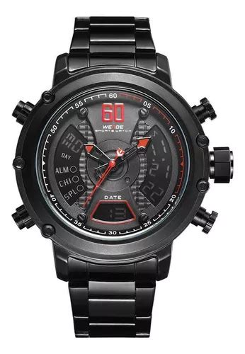 Reloj Weide Anadigi Wh Para Hombre Negro Y Rojo Mercadolibre