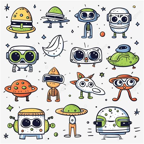 Space Star Binoculars Doodle Space Wars Alien Collection Set Sticker