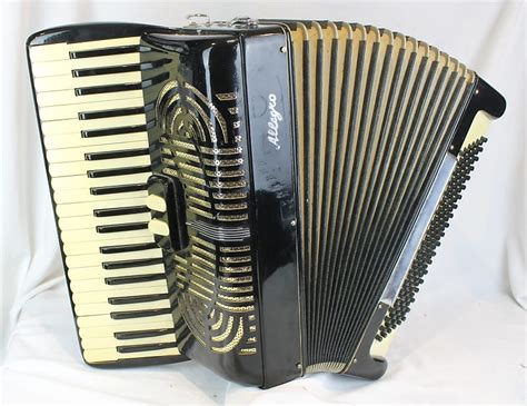 7027 Black Allegro Piano Accordion LMM 41 120 Reverb