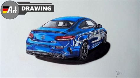 How I Draw A Car Mercedes Amg C63s Coupé Speed Drawing Youtube