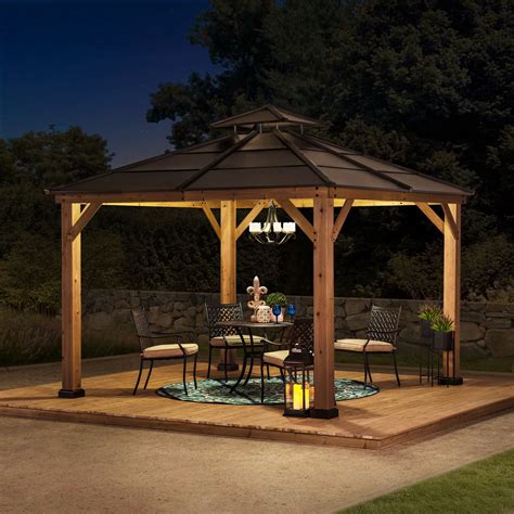 Sunjoy Missouri Collection 11 Ft X 11 Ft Cedar Framed Gazebo With