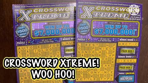 Crossword Xtreme Woo Hoo Ca Scratchers Youtube