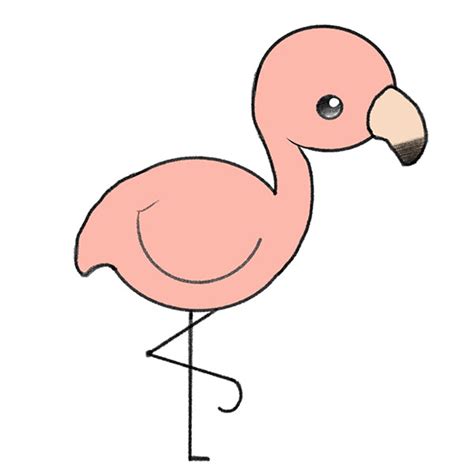 How To Draw A Flamingo Easy Drawing Tutorial For Kids Rainy Weathers