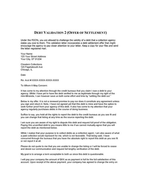 50 Free Debt Validation Letter Samples And Templates Pertaining To Debt Validation Letter