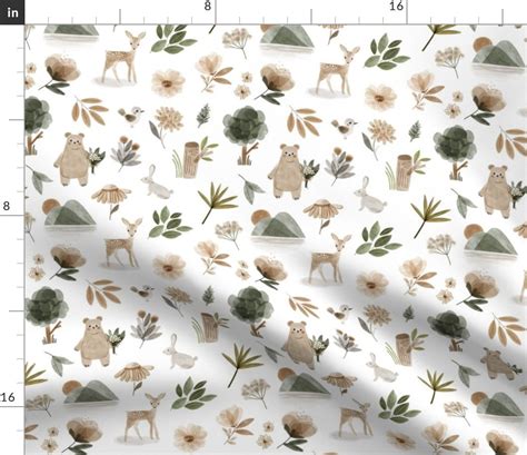 Whimsical Woodland Fabric Woodland Springs By Hipkiddesigns Etsy