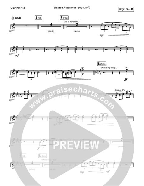 Blessed Assurance Worship Choir Sab Clarinet Sheet Music Pdf Cain