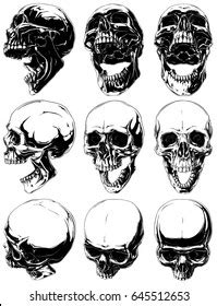 Open Mouth Drawing Skull