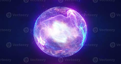 Abstract Energy Sphere With Glowing Bright Particles Energy Scientific