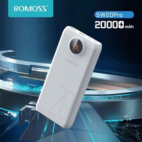 Buy Romoss Sw20 Pro Power Bank 20000mah 18w Pd Quick Charge Portable Battery Charger Powerbank