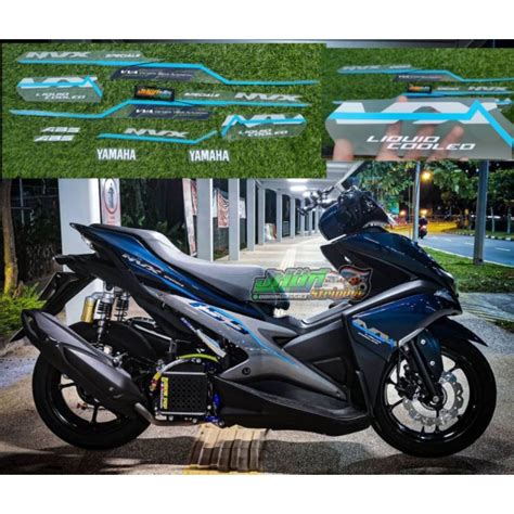 Striping STICKER AEROX NVX VVA 155 Transparent SIMPLE BLUE LIGHTNING