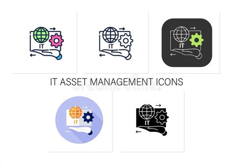 It Asset Management Icons Set Stock Vector - Illustration of finance ...