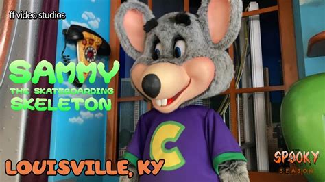 Chuck E Cheese Sammy The Skateboarding Skeleton Louisville Youtube