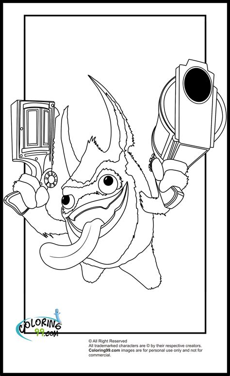 Trigger Happy Skylander Printable Coloring Pages