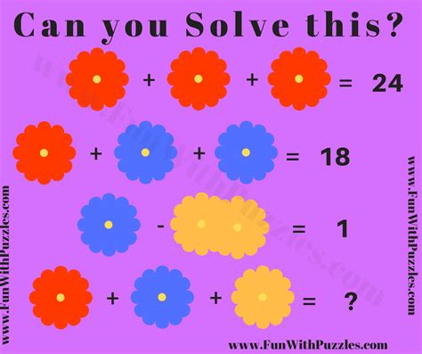 Maths Picture Puzzle for Teens and Kids with an Answer | Fun With Puzzles