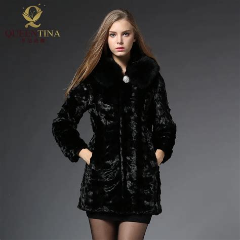 New Fashion Genuine Mink Fur Coats Hooded Black Luxury Russia Natural Mink Fur Jacket Women