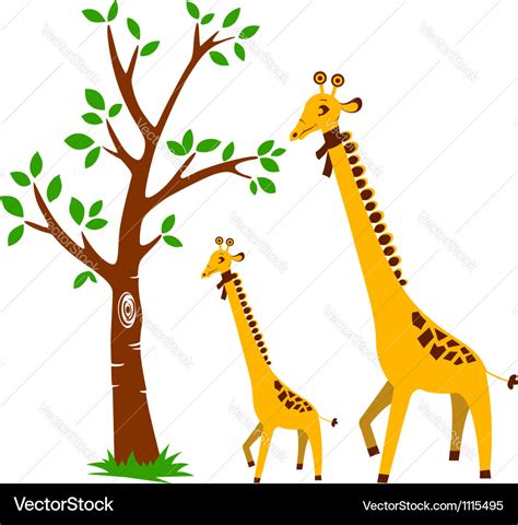 Tree And Giraffe Royalty Free Vector Image VectorStock