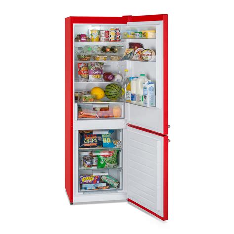 Montpellier Mab386r Retro No Frost Fridge Freezer In Red Montpellier