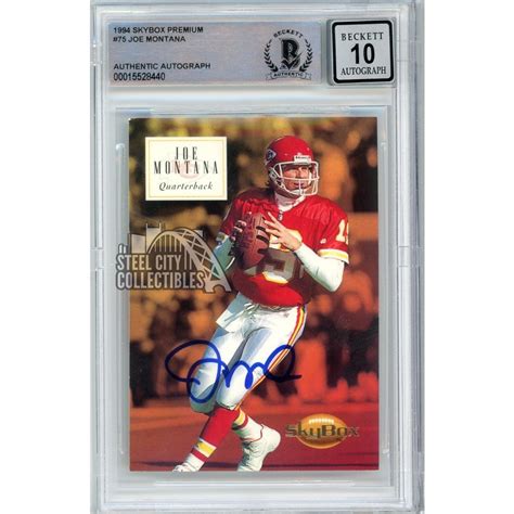 Joe Montana Skybox Premium Autograph Card Bas Steel City