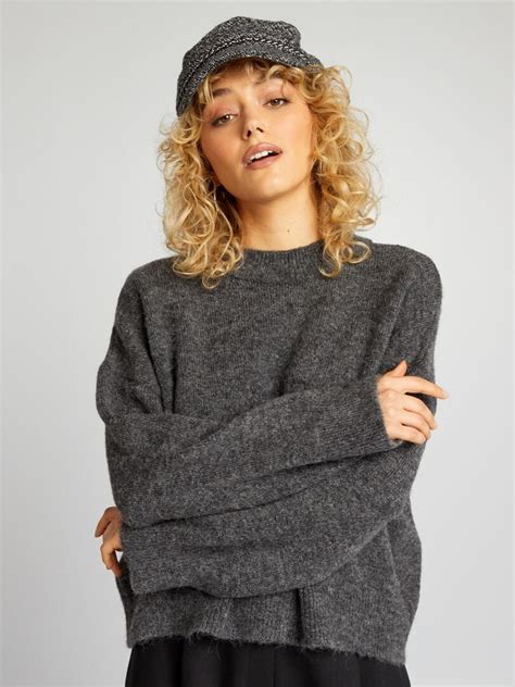 Pull Col Rond Gris Kiabi