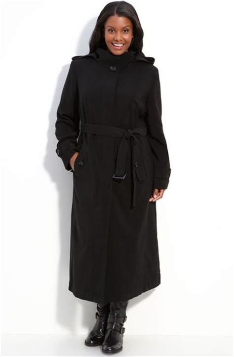 Gallery Raincoat With Detachable Hood Plus In Black Lyst