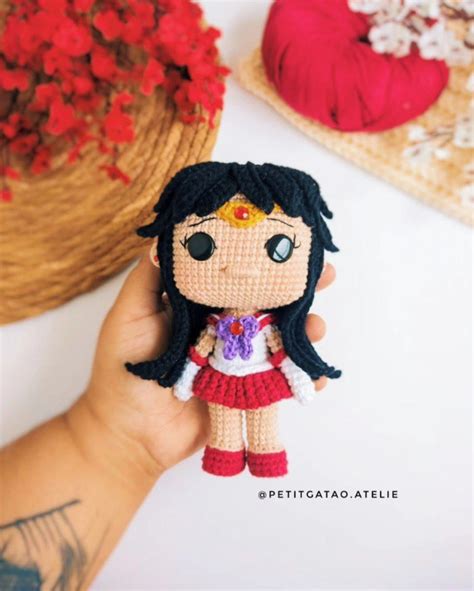 Amigurumi Sailor Marte Coleção Sailor Moon Estilo Funko Elo7