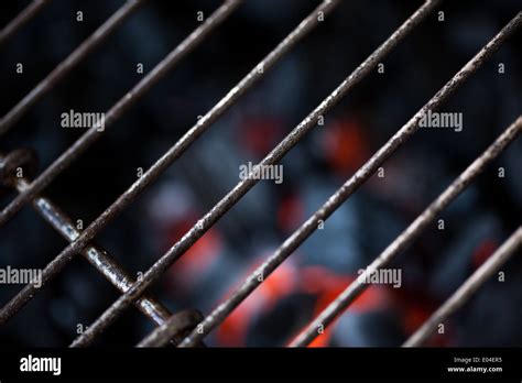 burning coal in a barbecue Stock Photo - Alamy