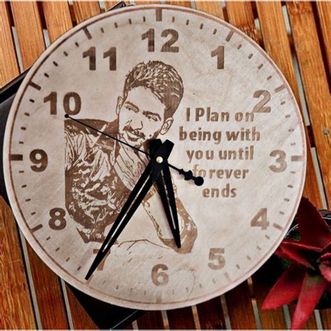 Personalized Engraved Wooden Wall Clock Clickokart