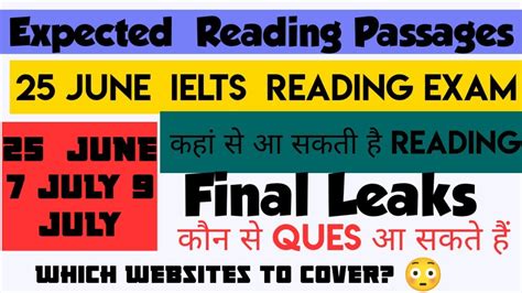 June July July Ielts Exam Reading Passages Prediction Reading