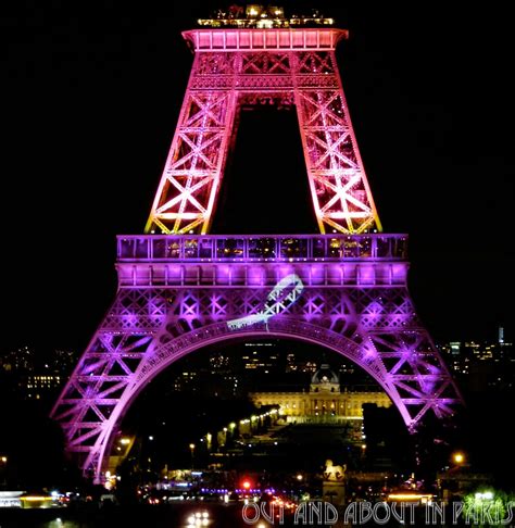 Eiffel Tower Illuminated In Pink For Breast Cancer Awareness