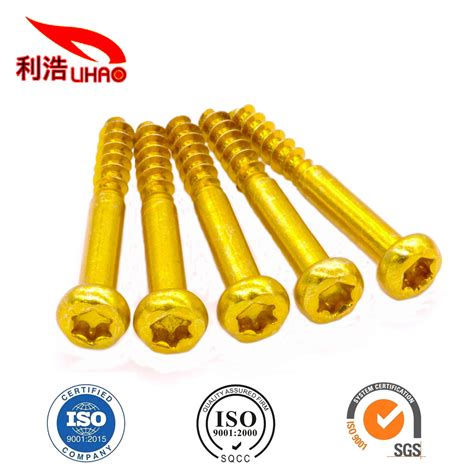 M429 Yellow Zinc Plated Carbon Steel Torx Panround Head Half Threadtooth Screw China Made