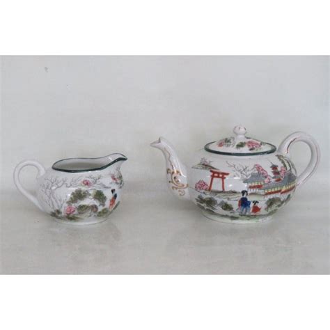 Japan Hand Painted Nippon Style Teapot And Creamer Set Chairish